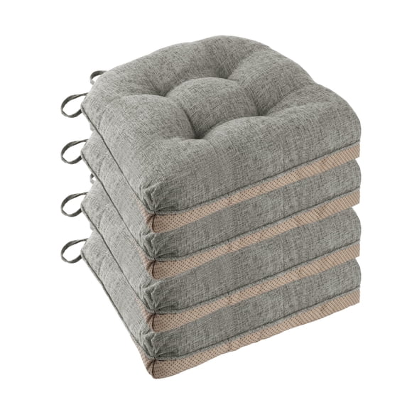 FlyGulls Non Slip Chair Cushions for Dining Chairs Set of 4 Kitchen Chair Cushions 18"x18"x3" Turfted Chair Pads Comfortable and Soft Seat Cushion wi