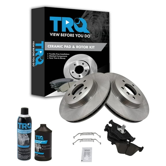 TRQ Front Ceramic Brake Pad & Rotor Kit w/Fluids for BMW 330Ci 330i 330Xi Z4 Si BKA16512 Fits select: 2006 BMW M 3.0SI, 2007-2008 BMW Z4 3.0SI