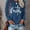 Blue, variant on Zukuco Women's Letter Print FAITH Long Sleeve Casual Pullover Sweatshirt Tops Fall Round Neck Tee