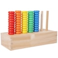thumbnail image 2 of Todaioua Wooden Beads Sorting Stacking Toy Set Educational Learning Toy for Color Matching Shape Stacker Preschool Fine Motor Skills Development Game with Storage Box Gift, 2 of 9