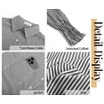 thumbnail image 4 of Fantaslook Striped Button Down Shirts for Women Smocked Cuffed Trendy Blouse Causal Long Sleeve Tops with Pocket, 4 of 7