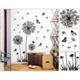 thumbnail image 4 of Schwarz LÖWENZAHN BLUMEN Wandaufkleber (150x114 cm) I Schmetterling Pflanzen Zweig Baum I Wandaufkleber Aufkleber für Wohnzimmer Schlafzimmer Küche Büro Erwachsenes Kind (2 juegos) TUNC Sencillez, 4 of 5