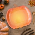 thumbnail image 6 of 25 Count Pumpkin Shaped Paper Plates 9 Inch Large Disposable Halloween Party Supplies Seasonal Dinner PlatesforMeals Snacks And Desserts Bulk Holiday Themed TablewareforFestive Gatherings, 6 of 8