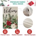 thumbnail image 4 of Holly Berries Christmas Welcome Poinsettia Garden Flag 12.5 x 18 Inch Vertical Double Sided Burlap Winter Snowflakes Small Yard Flag Winter Holiday Seasonal Outdoor Outside Decoration, 4 of 6