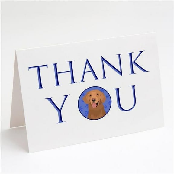 Golden Retriever Red #1 Thank You Greeting Cards and Envelopes Pack of 8 7 in x 5 in