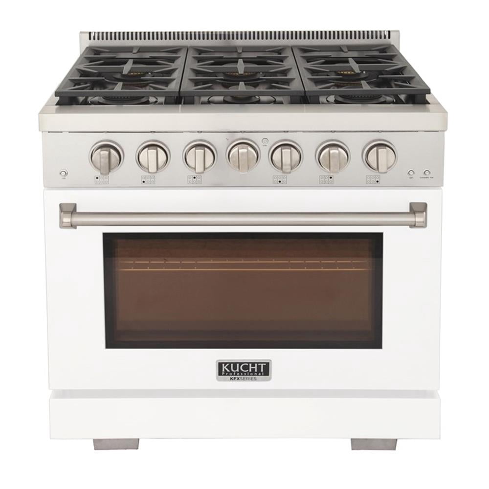 Pemberly Row 36" Natural Gas Range in White with True Simmer Burners