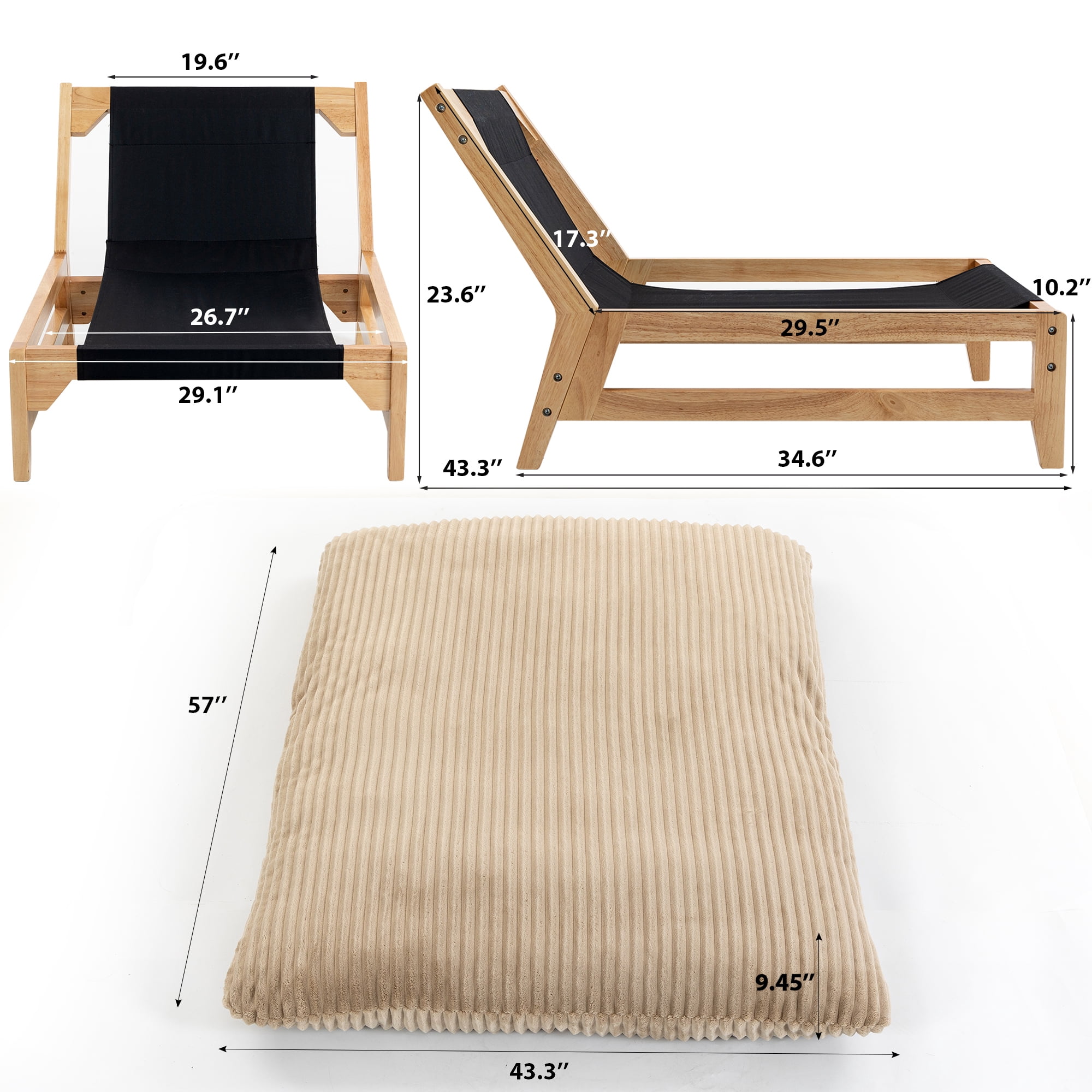 Leumius Accent Armless Chair Lazy Sofa Chair with Solid Wood Frame & Backrest,Corduroy Casual Single Sofa Chair for Living Room,Bedroom,khaki