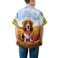 thumbnail image 5 of Vintage Basset Hound Says Hello Mother's Day Summer Sunflower Field Hawaiian Shirt Breathable Summer Unisex Merch Bassets Dog Breed Lovers Gifts Idea - 12005, 5 of 6