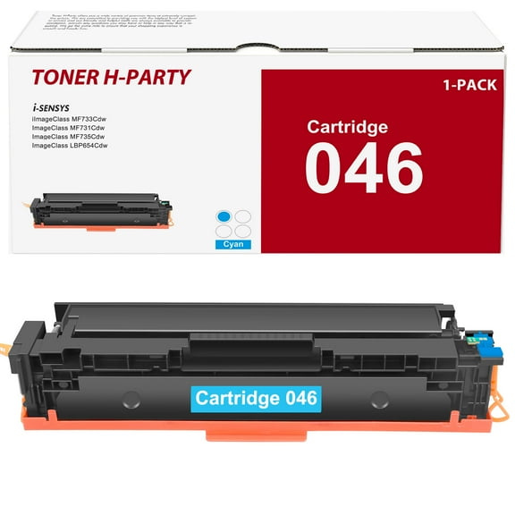 Toner H Party 1-Pack Compatible Toner Cartridge for Canon 046 CRG-046 046H Imageclass MF731Cdw MF733Cdw MF735Cdw Printer Ink (Cyan)