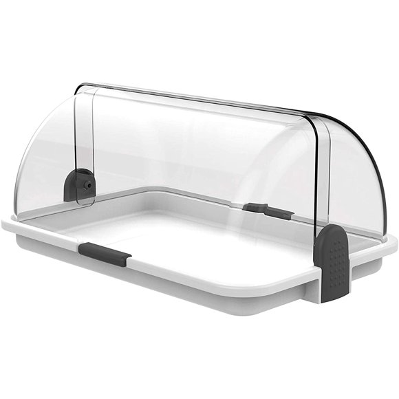 Caja para Pan o Quesos Ambient 21 Domo Eco Plástico Italiano Transparente y Negro