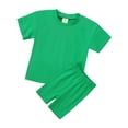 thumbnail image 2 of Mifsaly Girls 2 Piece Summer Outfit Sets Crew Neck Short Sleeve T-Shirts and Stretch Biker Shorts Kids Casual Sport Home Playwear Basic Matching Clothes, 2 of 9