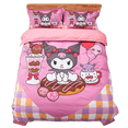 thumbnail image 3 of Sanrio-Conjunto de cuatro piezas de algodón Kulomi para el hogar, Sábana de algodón con dibujos animados para niña, funda de edredón, conjunto cómodo de tres piezas, 3 of 5