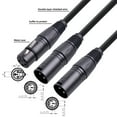 50cm XLR Female To XLR Male Y Splitter Foil And Braided Shielded For