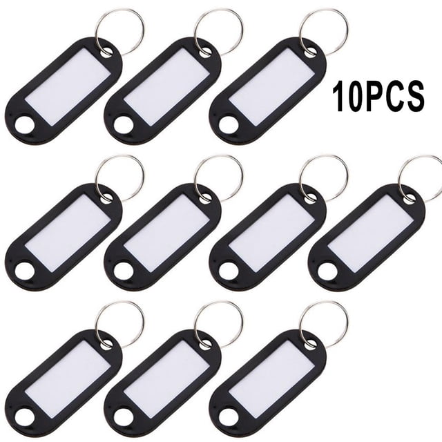 Chendee Key Plates Can Be Written On Key Fob Key Ring For Writing On Label Keychain,Black