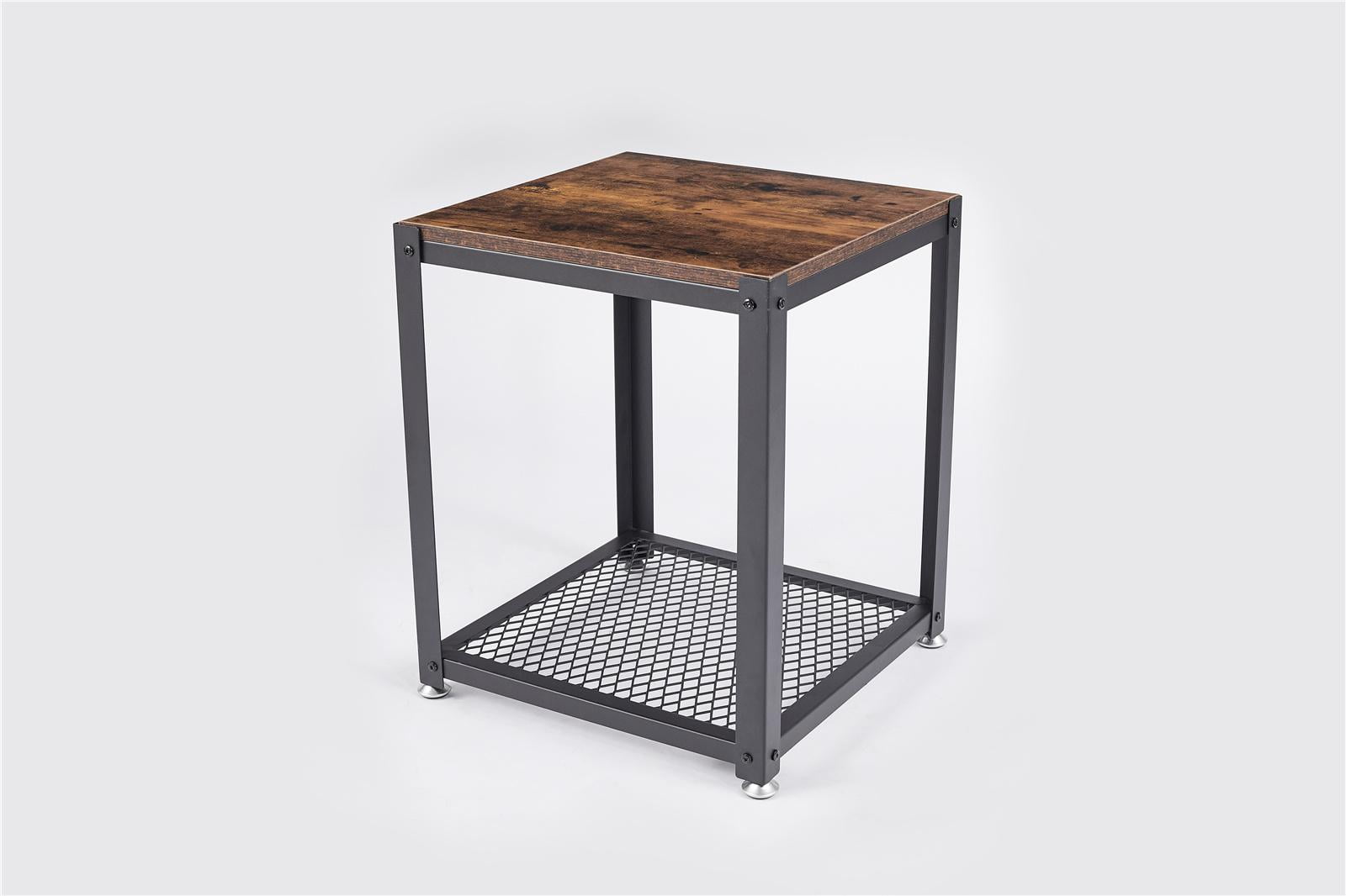 End Tables Industrial Side Table 2 Tier HeavyDuty Steel Frame for