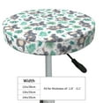 thumbnail image 4 of Xecao's Bears and Tropical Leaves Print Stool Covers offer stylish, washable protection for PU round bar stools, perfect for home or commercial use., 4 of 7