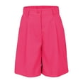 thumbnail image 5 of Clearance Sale! Women's High Waist Wide Leg Bermuda Shorts Casual Knee Length Shorts With Pockets Elastic Waist Summer Wear Stretchy Fit Hot Pink M Size, 5 of 5