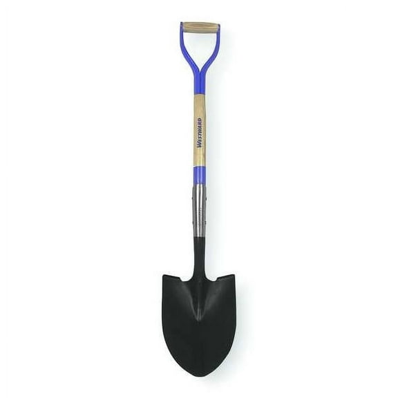 Westward Round Point Shovel,30 In. Handle,14 ga. 1WG33