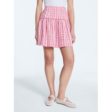 Free Assembly Women's and Women's Plus Drop Waist Tweed Mini Skirt, Sizes 0-22