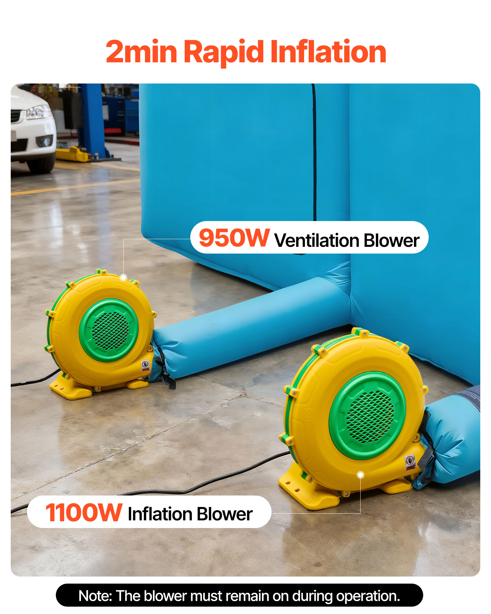 VEVOR Inflatable Paint Booth, 32.81 x 19.69 x 13.12 ft, Inflatable Spray Booth with 950W and 1100W Blowers and Air Filter System, Round Roof, for Painting Car, Truck, Furniture,Automotive Sheet Metal