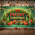 thumbnail image 5 of Decorative Design Christmas Banner Festive Red Merry Christmas Ornament Holiday Display for Christmas Party Indoor Decoration Event Celebration, 5 of 9