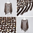 thumbnail image 5 of Sequin Crochet Poncho Cover Up for Women Fringe Asymmetrical Beach Vacation Top, 5 of 5