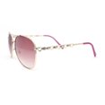 thumbnail image 3 of Womens Rhinestone Bling Heart Jewel Diva Metal Rim Pilot Sunglasses Gold - Burgundy, 3 of 4