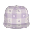 thumbnail image 2 of Haiem Floral Purple Buffalo Plaid Classic Snapback Cap Flat Bill Hat Baseball Cap Adjustable Size Cotton Dad Hat, 2 of 9
