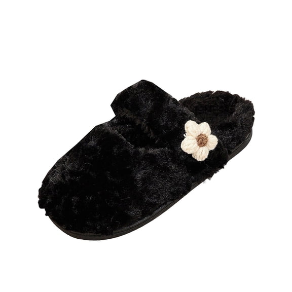 YgkuHd Women's Fluffy Winter Slippers Closed Toe Cotton House Shoes Warm Cozy Indoor Home Slippers Non Slip