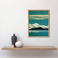 thumbnail image 2 of Winter Lakeside Landscape With Snowy Mountains Duotone Teal Art Print Framed Poster Wall Decor 12x16 inch, 2 of 5