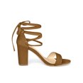 thumbnail image 3 of BLISSFUL STEP Sandales pour Femmes Unies d'Été à Talons Blocs à Lacets Marron 9, 3 of 7