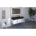 thumbnail image 6 of Nile 48" White Wood Floating Vanity with Black Top and Gold Trim, 6 of 8