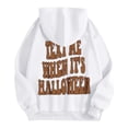 thumbnail image 3 of NMMUED Chandails d'Halloween pour Femmes Mode d'Automne pour Femmes Hauts d'Halloween pour Femmes Chandail Surdimensionné pour Femmes Chandails à Capuchon d'Halloween Chandail pour Femmes Chandails Graphiques pour Femmes, Blanc G, 3 of 4