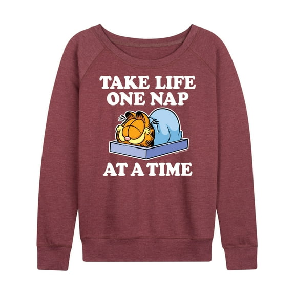 Garfield - Take Life One Nap - Women's Lightweight French Terry Long Sleeve Shirt