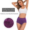 thumbnail image 3 of Tosmy Womens Underwear Women's 5-Pack Mixed Color Cotton Underwear High Waist Underwear Panties For Women, 3 of 5