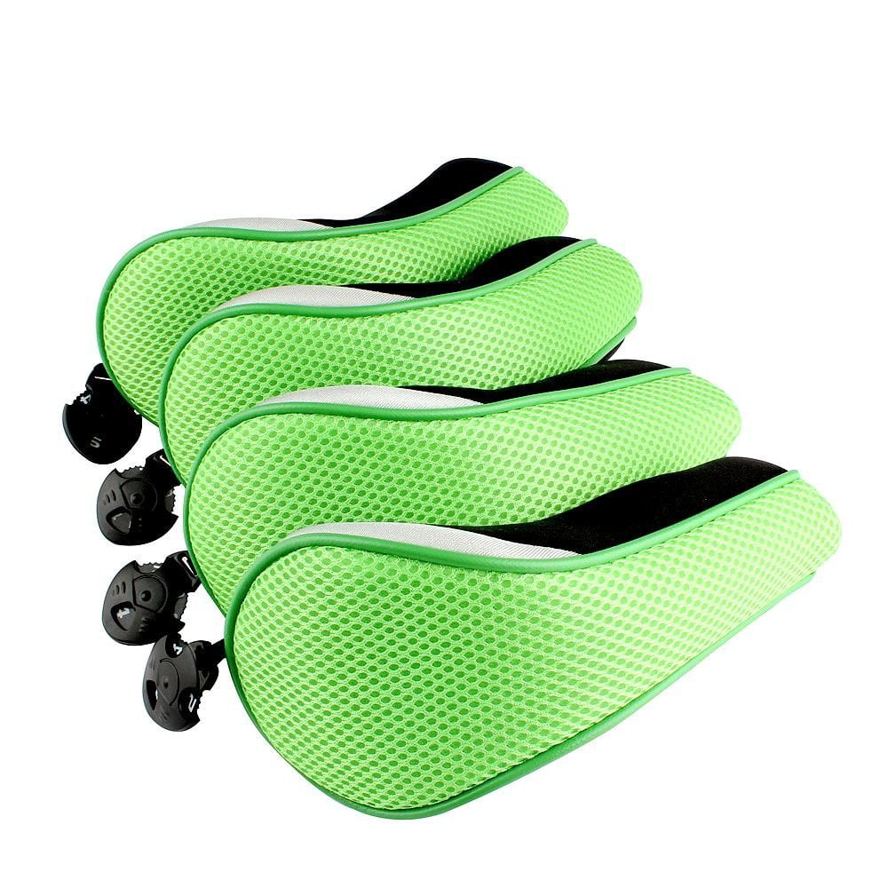 4PCS Thick Neoprene Hybrid Golf Club Head Cover Headcovers green