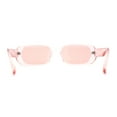 thumbnail image 4 of Womens Translucent Mod Oval Retro Narrow Rectangle Plastic Sunglasses All Pink, 4 of 4