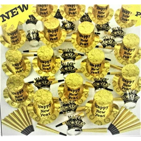 Gold And Black New Years Eve Party Accessories Kit Party Supplies