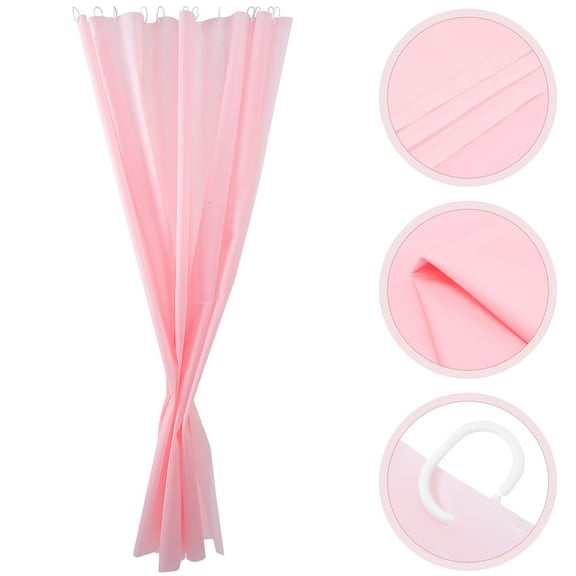 TEHAUX 1Pcs Pink Square Shower Curtain PEVA Water Resistant for Bathroom Decor