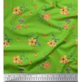 thumbnail image 1 of Soimoi Green Cotton Jersey Fabric Leaves & Flower Decor Fabric Printed Yard 58 Inch Wide, 1 of 3