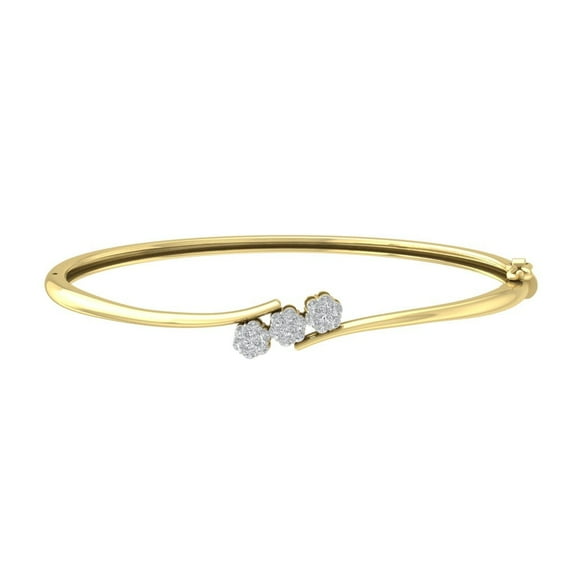 ARAIYA 10K Yellow Gold Lab Grown Diamond Bangle Bracelet (1/2 cttw, VS Clarity, D-E Color) 7"