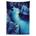 thumbnail image 3 of Ambesonne Nature Tablecloth Rectangular Table Cover, Frozen Lake in Winter, 52"x70", Blue and Black, 3 of 4