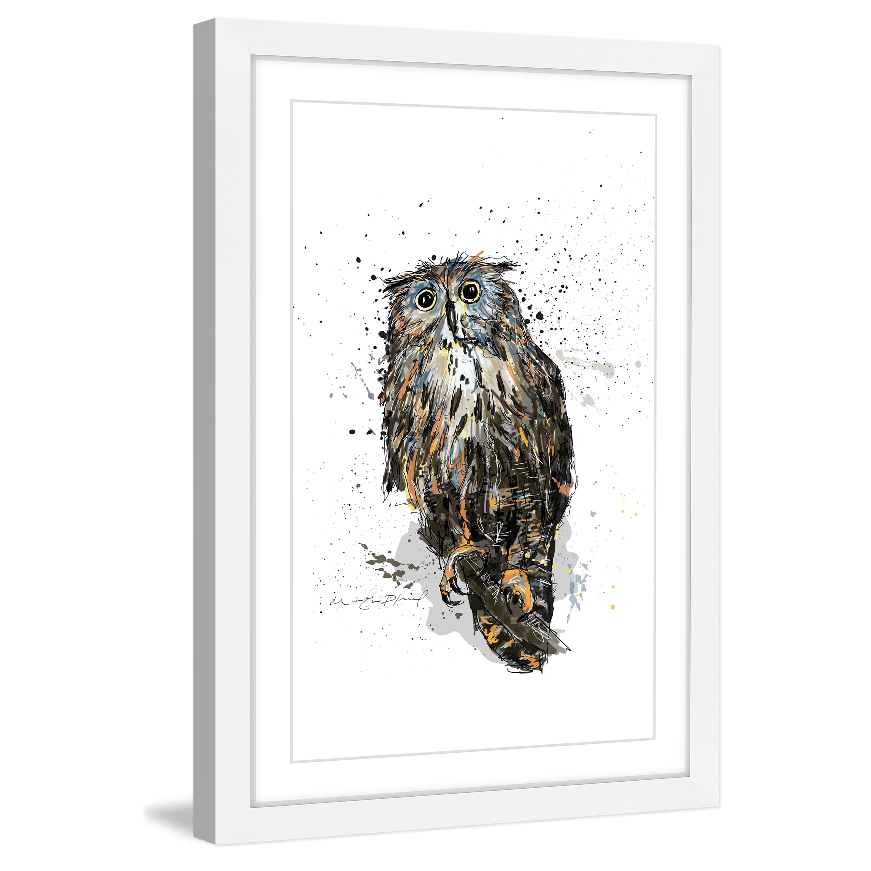 Marmont Hill "Hibou 2" by Marie-Eve Pharand Framed Painting Print