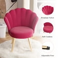 thumbnail image 6 of Hawsaiy Modern Velvet Accent Chair Set of 2 with Gold Metal Legs,Upholstered Vanity Chair for Bedroom, Makeup Room, or Living Room, Rose Red, 6 of 11