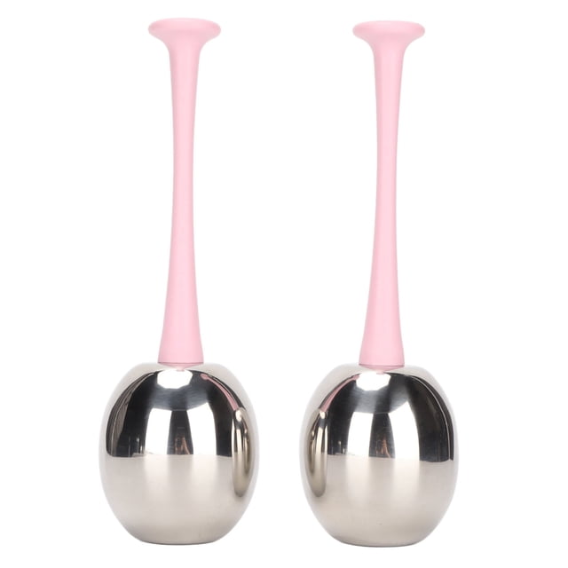 Globes à Glace en Acier Inoxydable, Effet de Massage Rond, Élimine les Ridules pour Salon de Beauté, Soin de la Peau, Poignée Rose