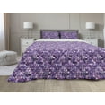 thumbnail image 1 of Modern Comforter & Sham Bedding Set, Geometrical Violet Circles Round Disco Inspired Design Work of Art, 3 pcs Duvet Set Microfiber Filling Quilt, 5 Sizes, Pale Pink Purple, by Ambesonne, 1 of 4