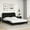 Black, variant on vidaXL Bed Frame with Headboard Mattress Foundation Furniture Faux Leather