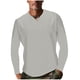 thumbnail image 4 of Blusas y camisas de manga larga con cuello en V para hombre, estilo casual, de color liso, con empalme, de manga larga y cuello en V, de poliéster y algodón., 4 of 8