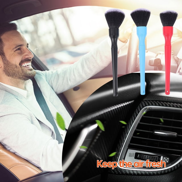 TABLETREANDS 3Ud Cepillo Para Detallar Interior De Auto Cepillo Para Limpieza De Ranuras Y Ventilación En Negro