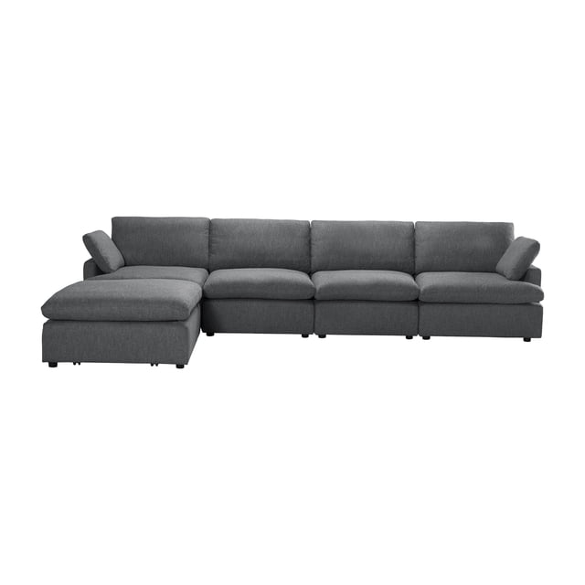 Urban Cali Grand Canapé Sectionnel Modulaire Long Beach avec Ottoman (Gris)